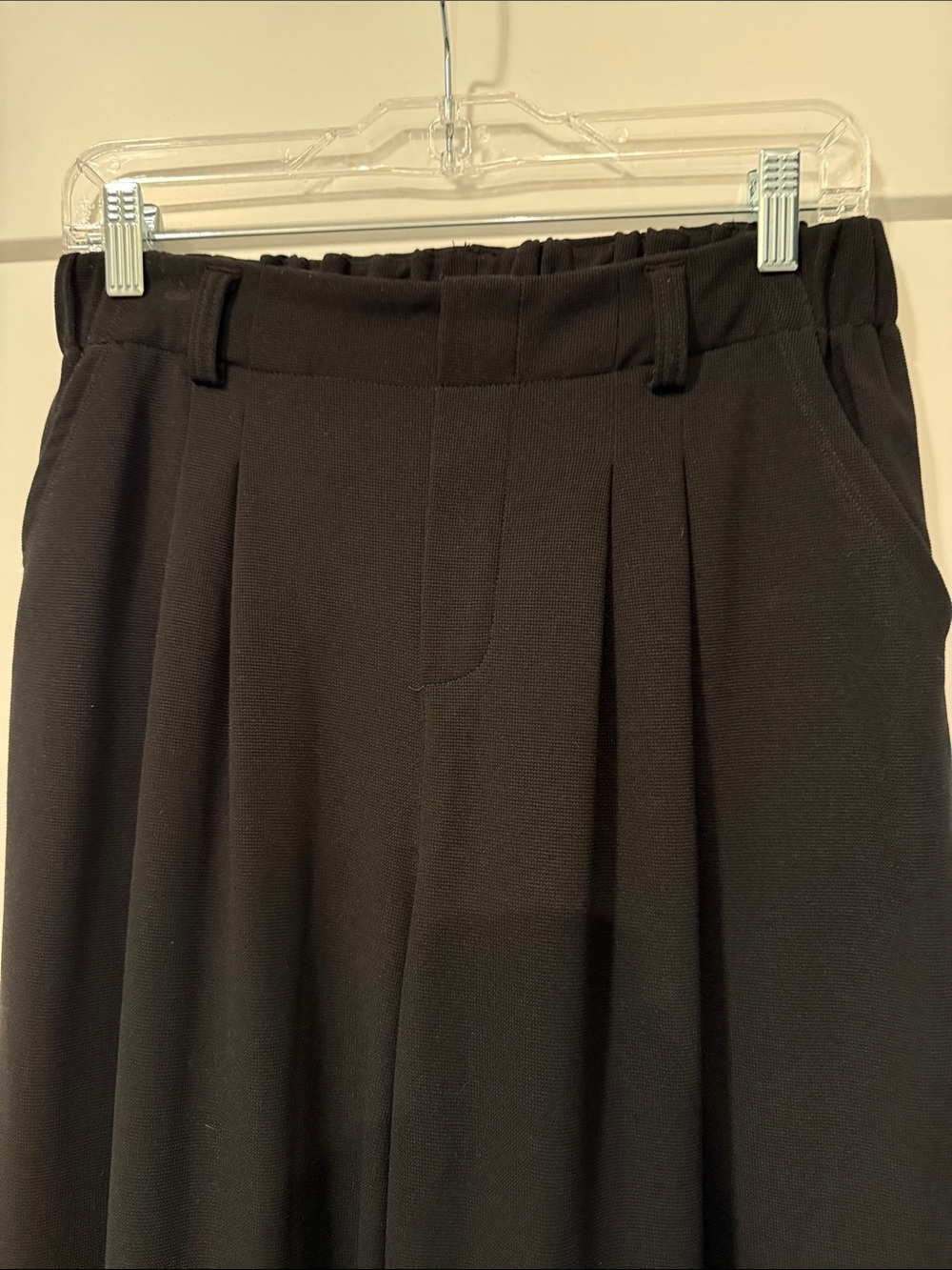 Halara black High Waisted Wide Waistband Pocket Wide Leg Waffle Work Pants M - Picture 4 of 5